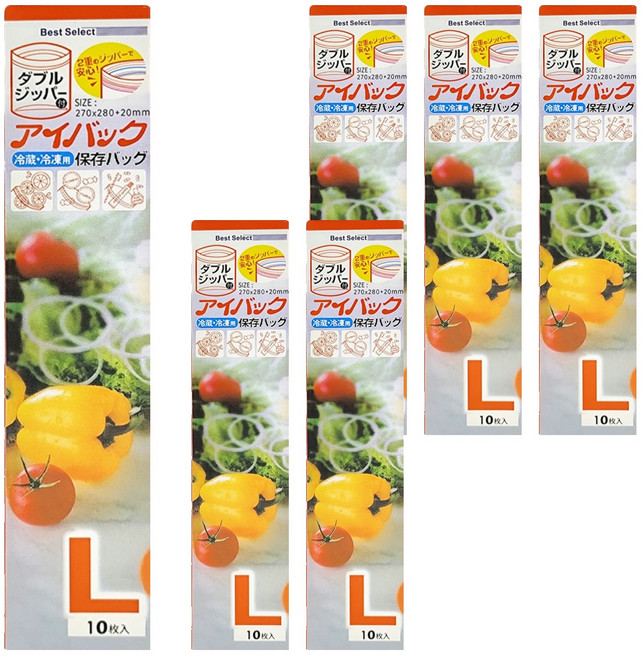 食物保鮮袋, L, 6個, 10枚入