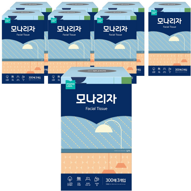 모나리자 미용티슈 2겹, 300개입, 24개