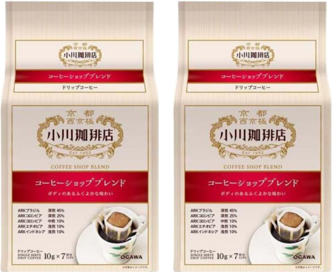 OGAWA 小川珈琲 濾掛式咖啡, 10g, 7包, 2袋