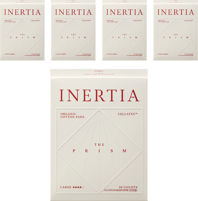 이너시아 더 프리즘 생리대 날개형, 대형, 10개입, 5개