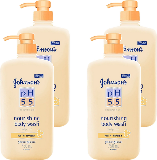 Johnson's 嬌生 嬰兒PH5.5溫和沐浴露 蜂蜜舒緩, 750ml, 4瓶