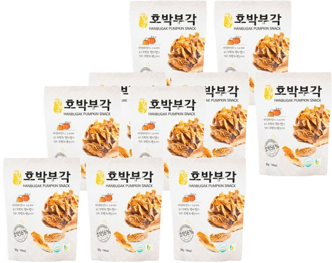 한부각 호박부각, 30g, 10개