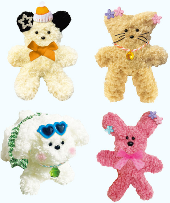 토이세븐 뽀글 모루인형 킷세트 뜨개질DIY패키지, 1세트, 랜덤발송