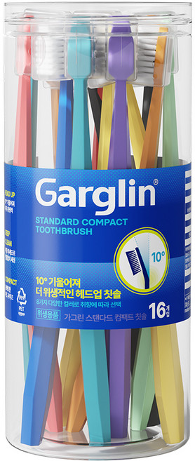 가그린 스탠다드 컴팩트 칫솔 랜덤발송, 16개, 1개입