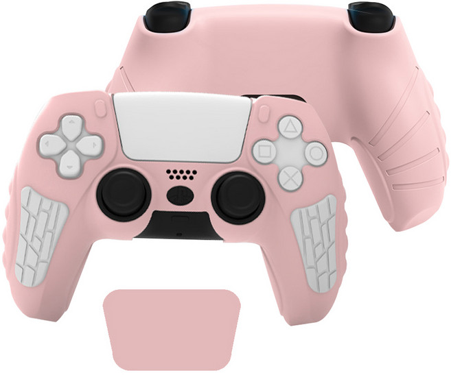 업마켓 PS5 컨트롤러 듀엘센스 실리콘 케이스 커버, 핑크, 1개