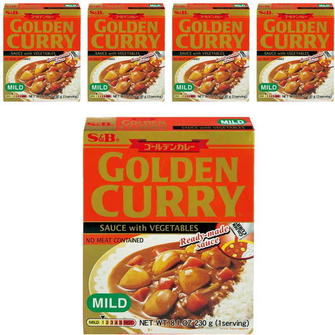 에스앤비 골든카레 소스 위드 베지터블 순한맛, 5개, 230g