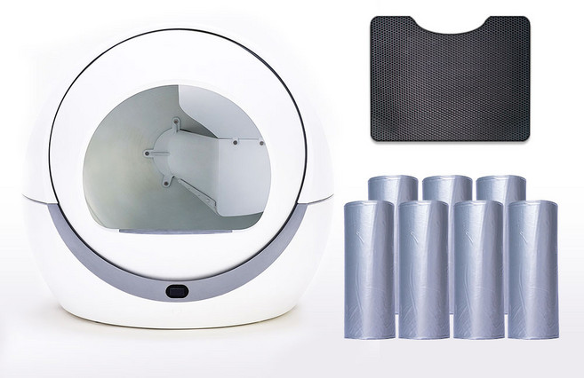 디클 펫트리 고양이 자동 화장실(일반형) + 배변봉투 6롤, 혼합색상, 1개