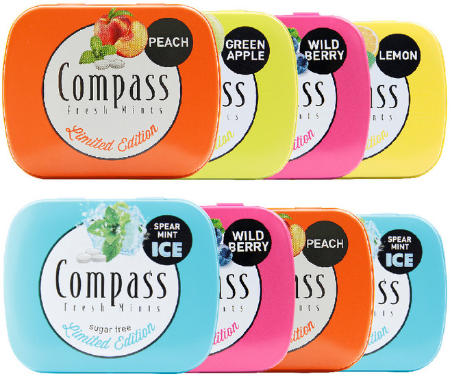 콤파스 무설탕 에티켓 캔디 8개 랜덤발송, 14g, 1세트