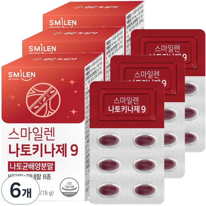 스마일렌 나토키나제9 15g, 30정, 6개 - 쿠팡