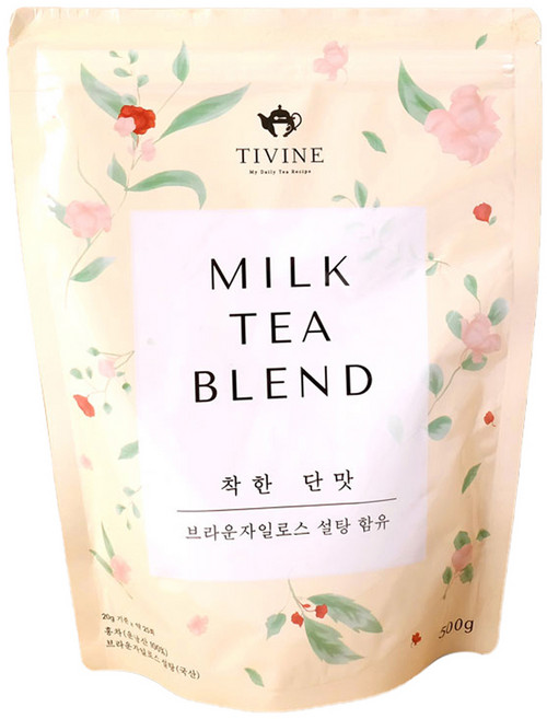 티바인 홍차 홈카페 수제 밀크티 블렌드 파우더, 500g, 1개