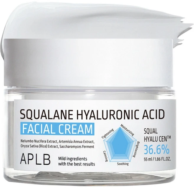 APLB 스쿠알란 히알루론산 페이셜 크림, 55ml, 1개 - 쿠팡