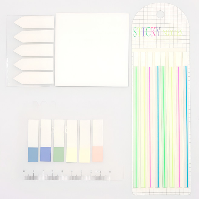 하비스페이스 점착식 투명 메모 포스트잇 인덱스 세트, 화이트, 1세트