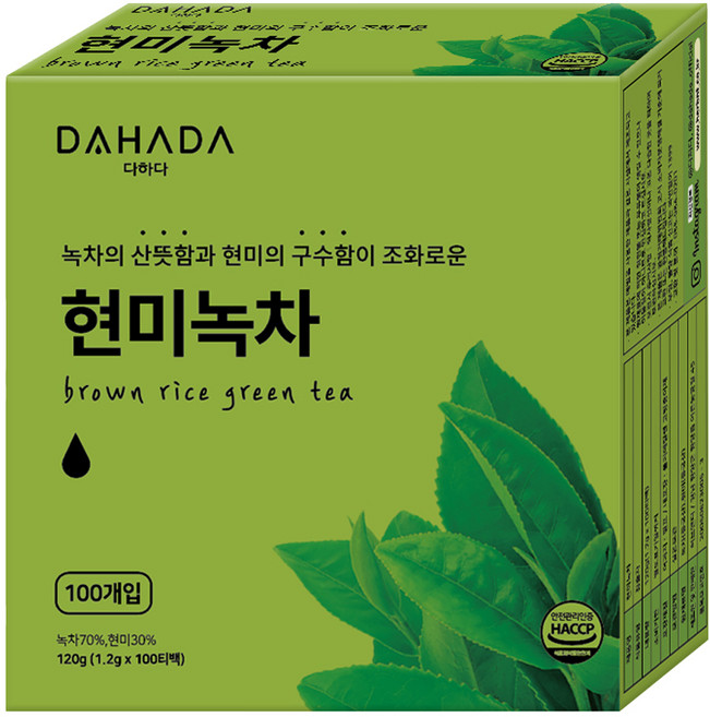 다하다 현미녹차, 1.2g, 100개입, 1개