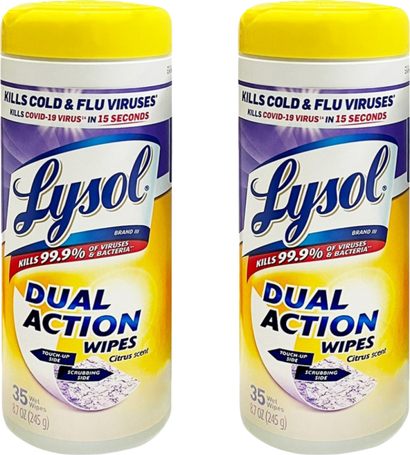 Lysol 來舒 清潔擦拭濕紙巾 柑橘香味, 245g, 1入, 2個