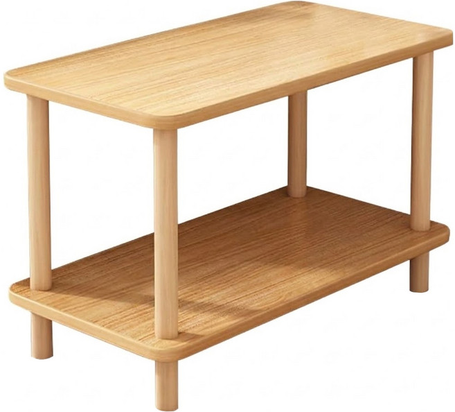 簡約多功能客廳雙層茶几 FT-032T, 原木色