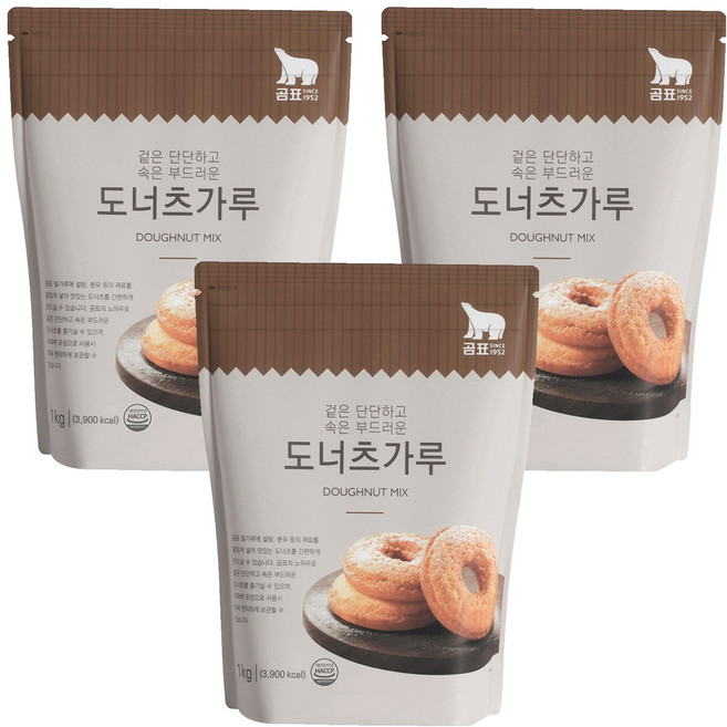 곰표 도너츠가루, 1kg, 3개