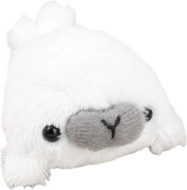 迷你動物絨毛沙包娃娃, 小海豹 白色, 1個, 3.5cm