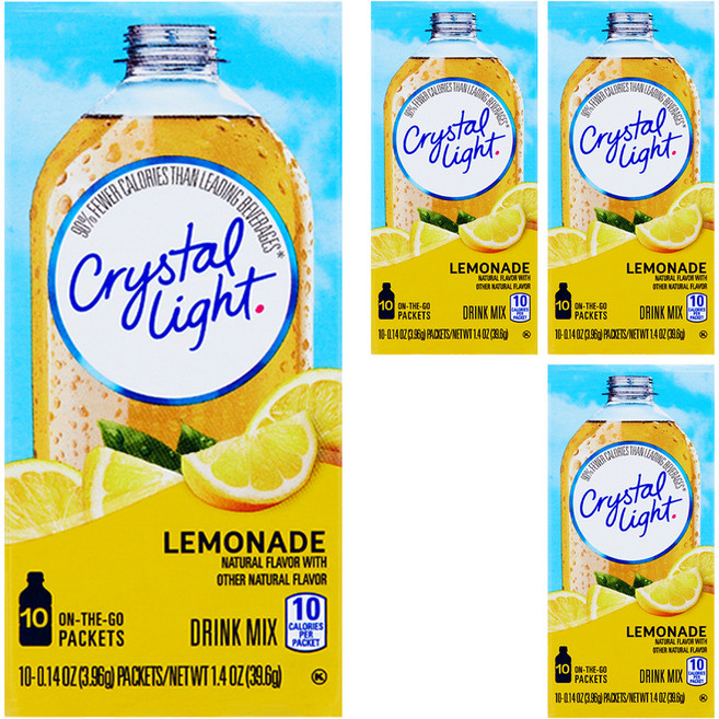 크리스탈라이트 레몬에이드 음료베이스 분말, 3.96g, 10개입, 4개