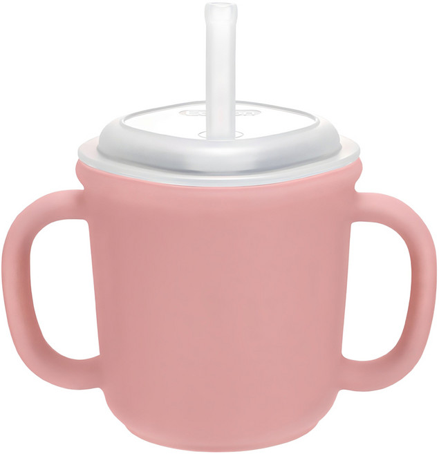 에디슨 스스로 실리콘 양손 빨대컵, 200ml, 1개, 핑크