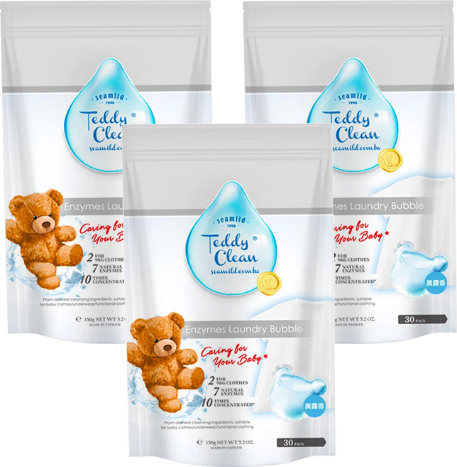 清淨海 Teddy Clean 系列 植萃酵素洗衣膠囊 晨露香, 30顆, 3袋