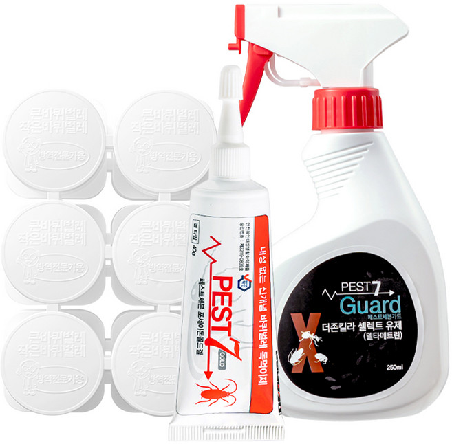 페스트세븐 겔 바퀴벌레 살충제 40g + 먹이캡 30p + 가드 살충제, 1세트, 250ml