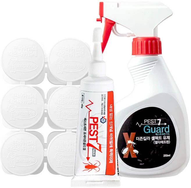 페스트세븐 겔 바퀴벌레 살충제 40g + 먹이캡 30p + 가드 살충제, 1세트, 250ml - 쿠팡