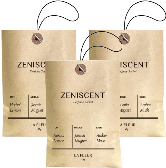 제니센트 퍼퓸 사쉐 본품, 40g, 3개, 라 플레르