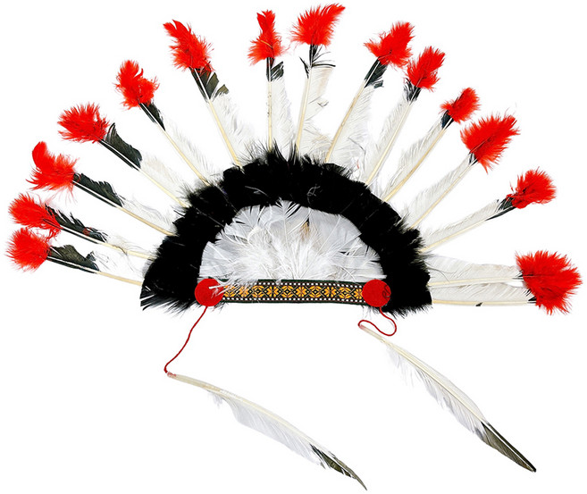 파티공구 인디언추장모자, 1개, 화이트레드