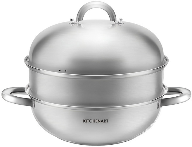 키친아트 IH 스텐 더블 돔 웍 찜냄비, 28cm, 1개
