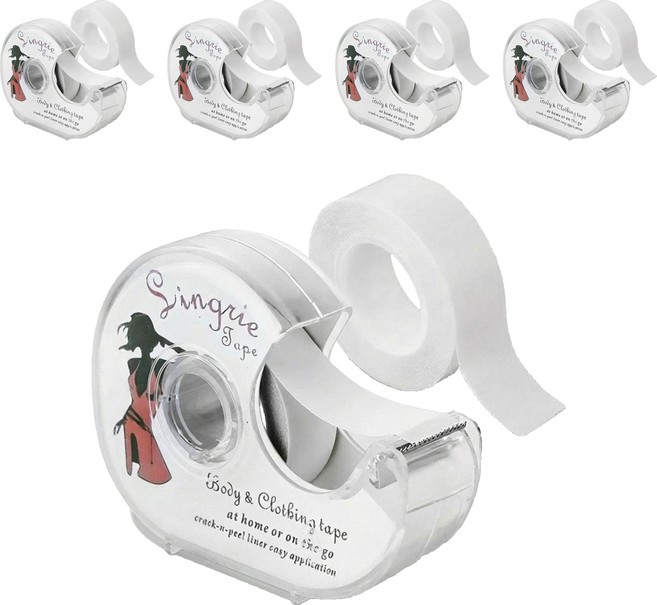 벨리안 노출방지 옷 고정 테이프 5m + 리필 5m 세트 2.5 x 7.5 x 10 cm, 클리어, 5세트