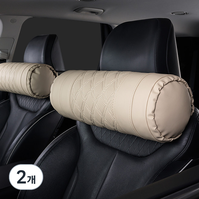 메이튼 차량용 순정컬러 초대형 목쿠션, 코튼베이지, 2개