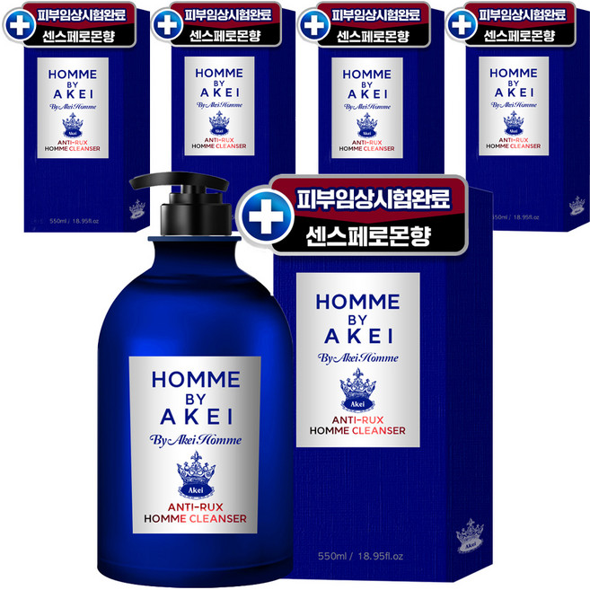 아케이 옴므 안티럭스 올인원 쿨링 남성청결제, 550ml, 5개