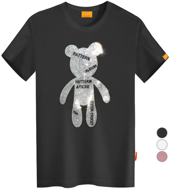 엘라모 남녀공용 큐빅스탠베어 통기성 반팔 티셔츠