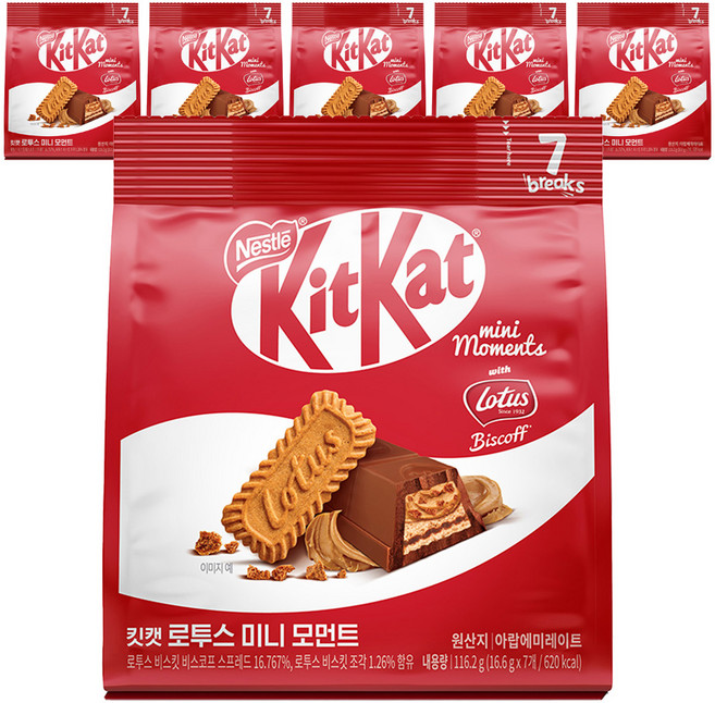 KitKat 로투스 미니 모먼트, 116.2g, 6개