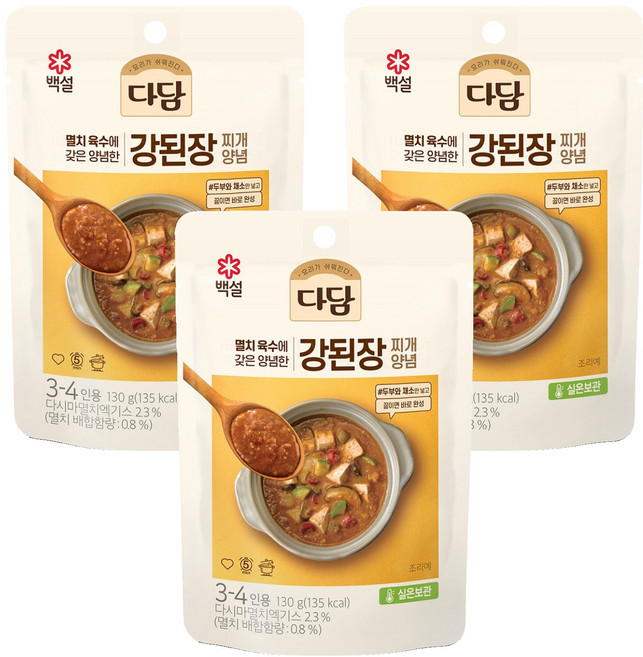 다담 강된장 찌개양념, 3개, 130g