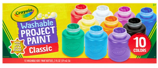 크레욜라 워셔블 페인트 세트, 59ml, 10색 - 쿠팡