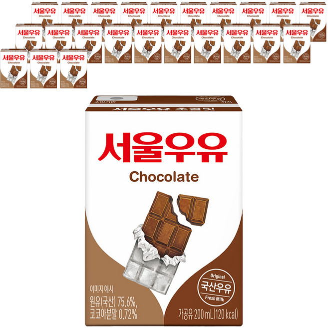 서울우유 초코 우유, 200ml, 24개