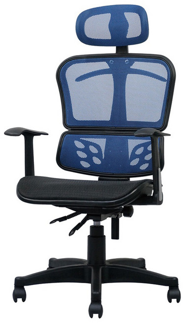 收納王妃 透氣辦公椅, 藍色, 1個