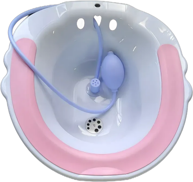 블루밍 컴포트 시트 버블 수동 펌프 좌욕기+온도계, 핑크, 1개