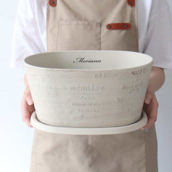 모리앤 메모리 빈티지 플라스틱분 + 받침, 베이지, 1개