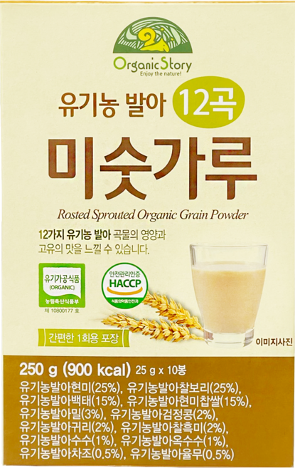 OrganicStory 유기농 발아 12곡 미숫가루, 10개, 25g