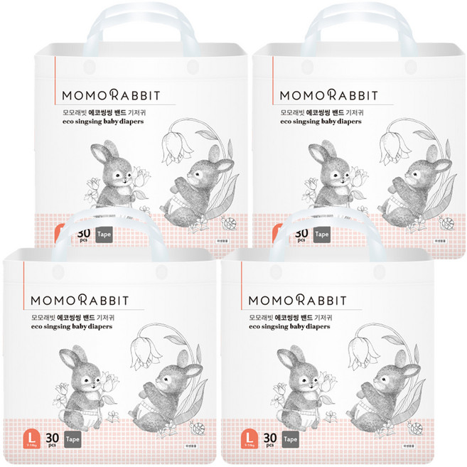 모모래빗 에코씽씽 밴드형 기저귀 아동공용, 대형(L), 120매
