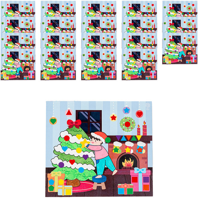 민화샵 크리스마스 종이 도형 스티커 꾸미기 S240058B, 크리스마스 트리, 20개