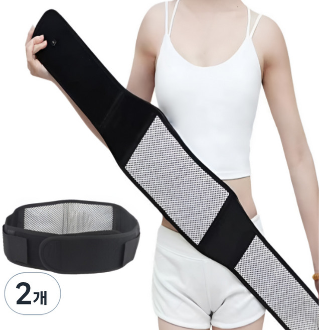 바디메딕 발열 허리보호대 블랙, 2개