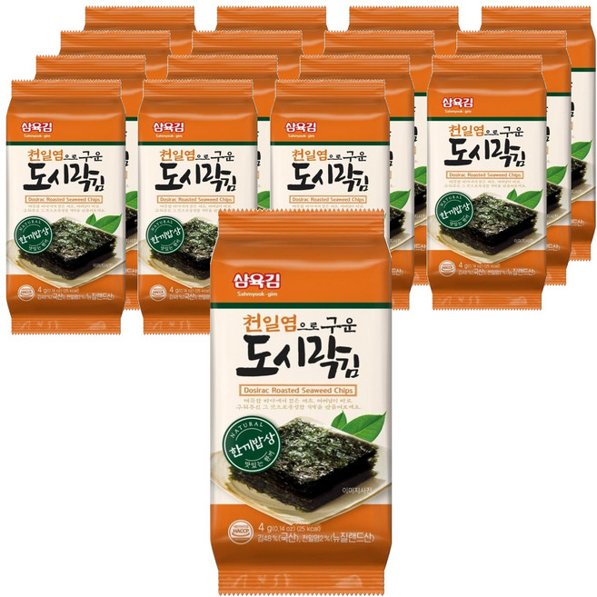 삼육김 도시락김, 4g, 16개