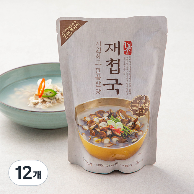 가마솥 재첩국 냉장, 500g, 12개