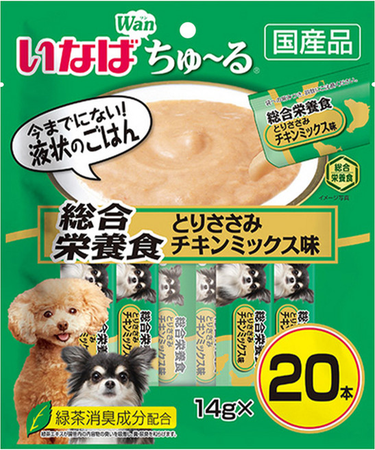 INABA Churu 汪啾嚕 綜合營養食 狗用肉泥 20入, 鷄肉味, 280g, 1袋
