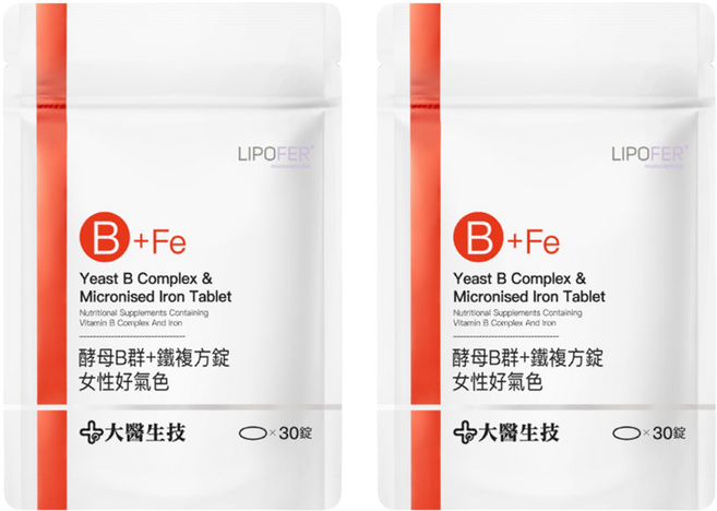 大醫生技 酵母B群 + 鐵複方錠 女性好氣色, 30顆, 2包