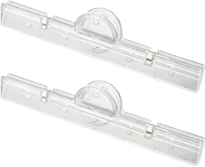 에이커하우스 냉장고 마그넷 A4 자석 집게 클립 바, 투명, 2개