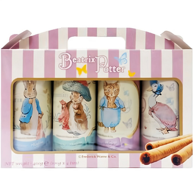 피터래빗 럭셔리 웨이퍼 롤 4종 과자세트, 초코 + 카푸치노 + 쿠키앤크림 + 바닐라, 1세트